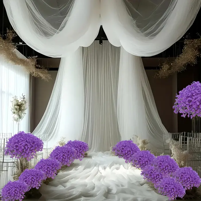 Bouquet de gypsophile artificielle - Fleurs artificielles lilas violettes