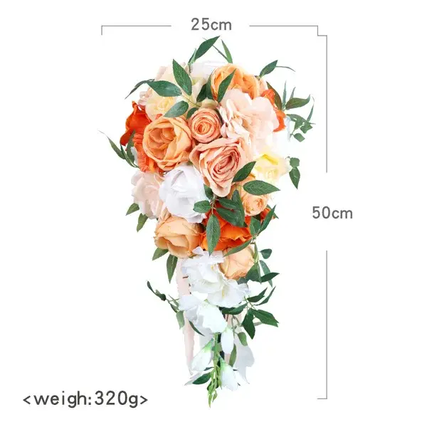 Yannew Boho-Bouquet de roses artificielles en cascade