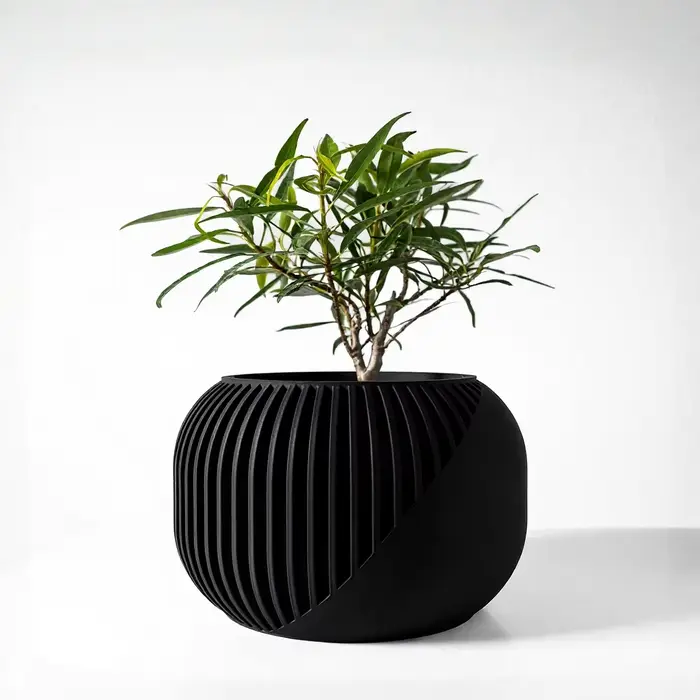 Pot à plantes moderne et minimaliste imprimé en 3D - Pot à fleurs biodégradable pour la décoration de la maison