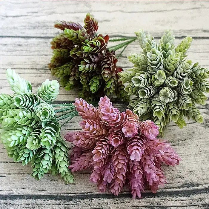 30 pièces/lot fausse plante verte fleurs artificielles en plastique bon marché pour la maison Table décorative mariage noël bricolage bonbons boîte-cadeau