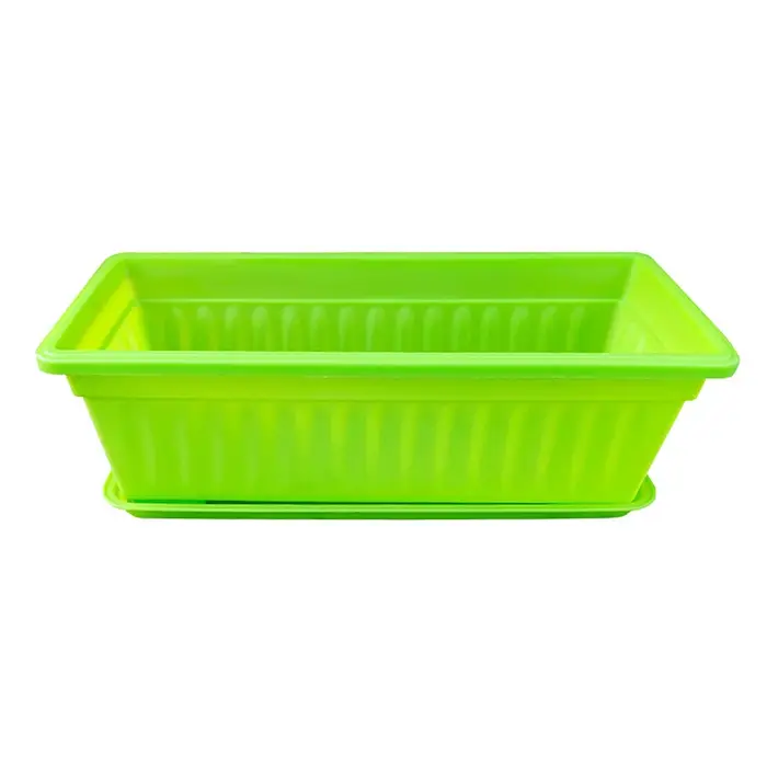 1 ensemble de jardinières en plastique rectangulaires pour balcon, jardinage intérieur, pots respira