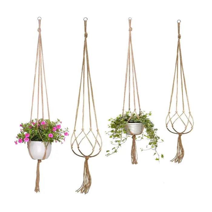 Plante suspendue en macramé faite à la main, Pot de fleur, jardinière, décoration murale, cour, jard