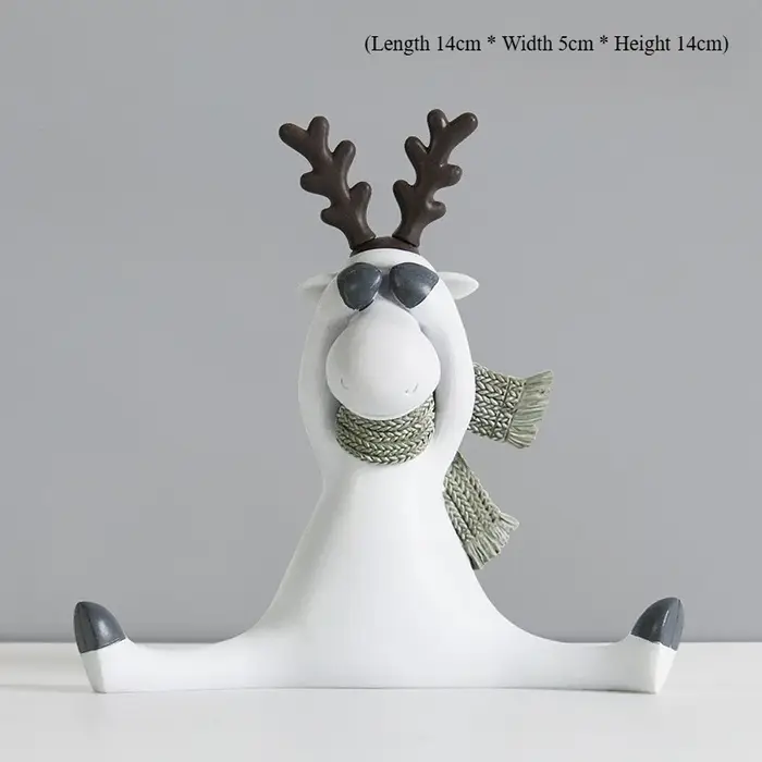 Statue de renne de Noël en résine artisanale