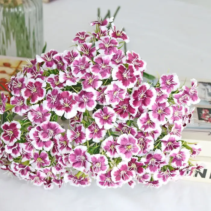 Fleurs d'œillet artificielles avec tige