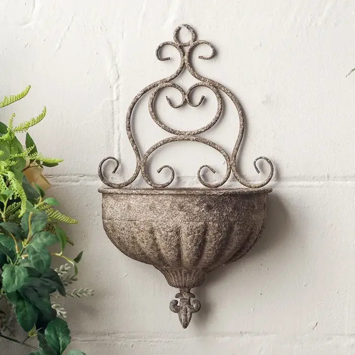 Jardinière de fleurs murale en fer Vintage