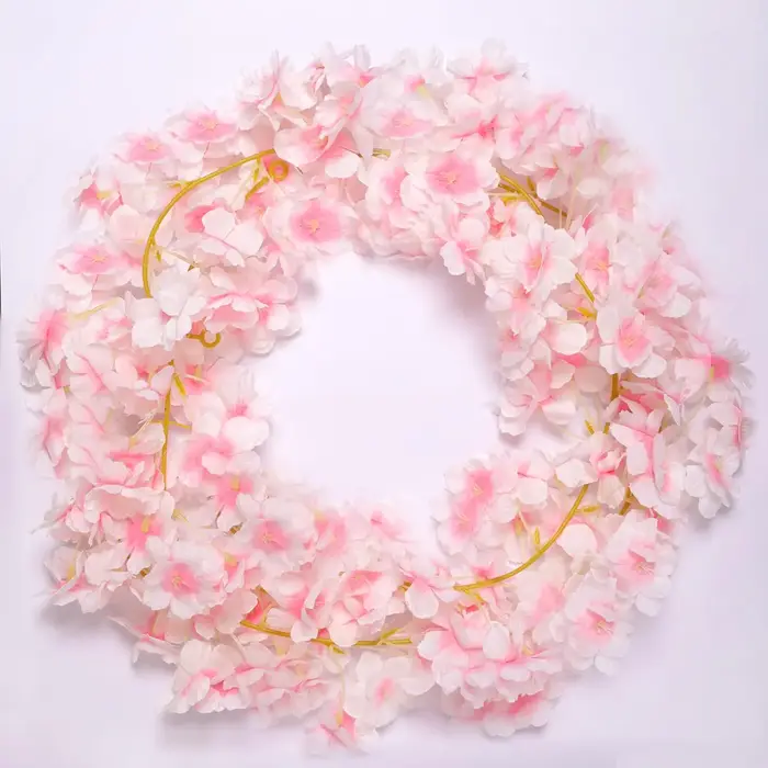 1pc 5.6ft Guirlande de fleurs artificielles de cerisier (Sakura) pour mariage
