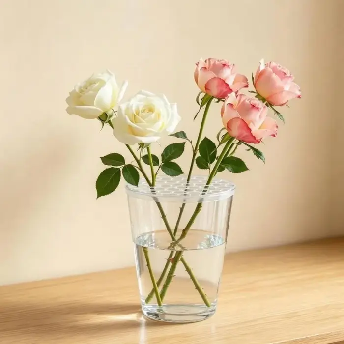 Support de composition florale DIY avec grille d'insertion pour arrangements floraux