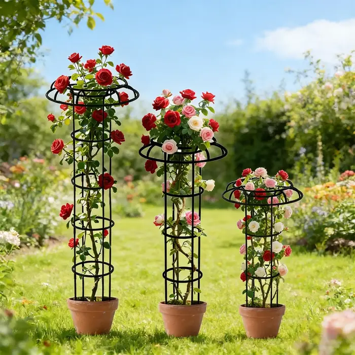 Treillis de jardin en forme de parapluie pour plantes grimpantes verticales