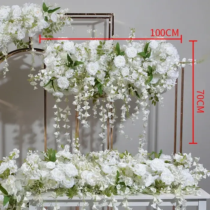 Guirlande de muguet en soie de 2M, rangée de fleurs artificielles réalistes pour décoration d'arc de