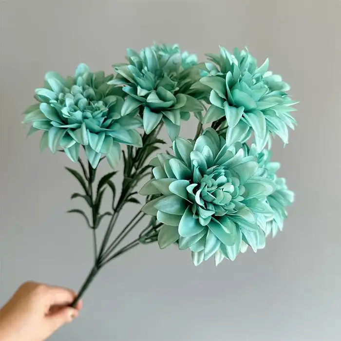 Bouquet de fleurs de Dahlia artificielles à 7 têtes