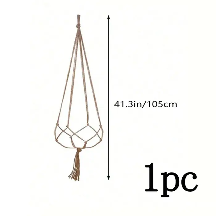 Filet de pot de fleurs en corde de chanvre, sac à pompon, cintre pour plantes, filet de pot de fleur