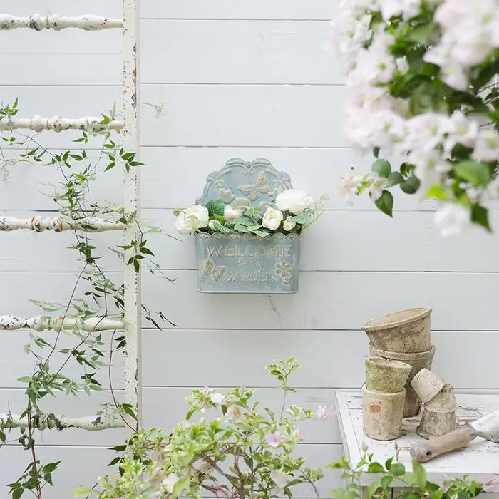 Pot de fleurs suspendu Vintage en fer forgé