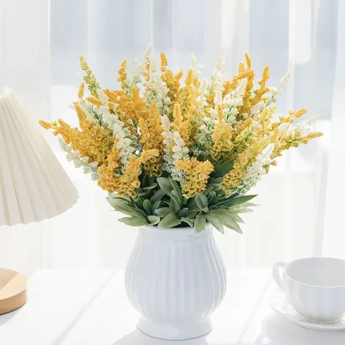 Fleurs artificielles plante lavande Festival saint valentin couronne de mariage maison extérieure cour jardin Vase Decora Bouquet de mariée bricolage cadeau