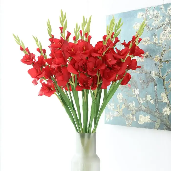 Fleurs artificielles de gladiolus artificielles réalistes pour mariage