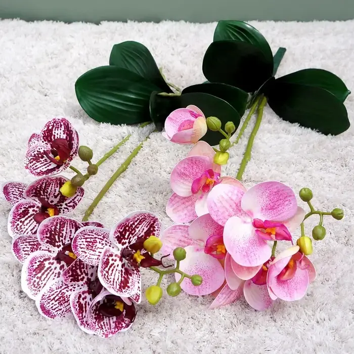 Fleurs artificielles orchidées papillon en plastique