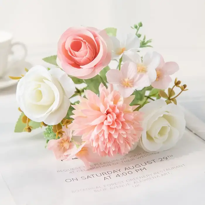 Fleurs artificielles en soie, Hortensia, Rose, pour les fêtes, la Saint-Valentin, les mariages, cour