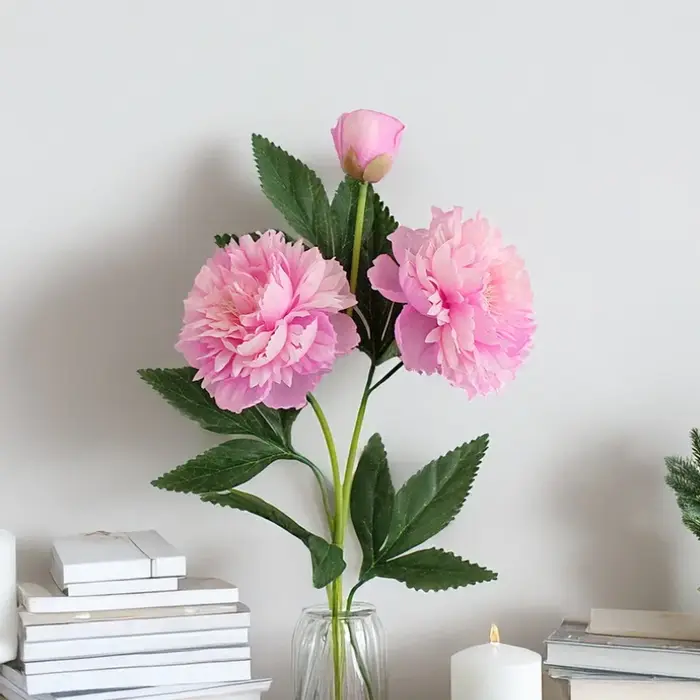 Bouquet de fleurs de pivoine artificielle européenne de 30 pouces