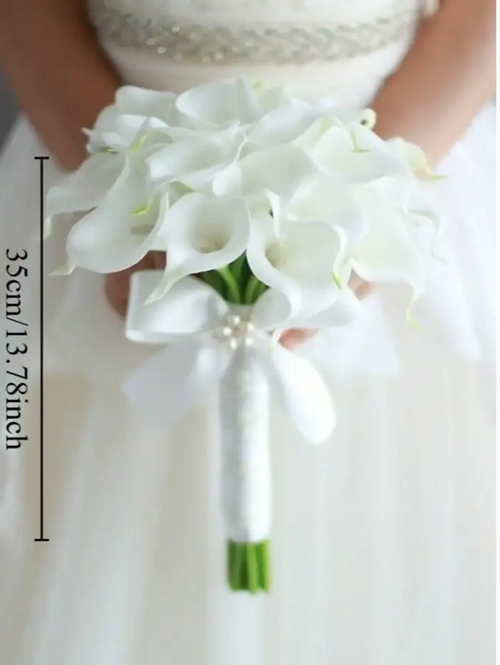 Bouquet de fleurs de lys Calla artificielles blanches