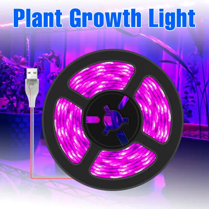Bande lumineuse LED pour la culture des plantes, spectre complet, lampe de culture USB 5V pour semis, culture hydroponique intérieure, éclairage pour plantes succulentes en pot.
