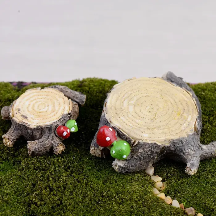 Souche d'arbre artificielle pour pièce plus lente, décoration de maison, mini artisanat, nickel é l'