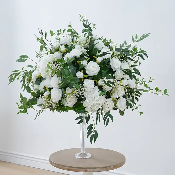 Blanc bébé souffle verdure saule accrocher fleur rangée Table centres