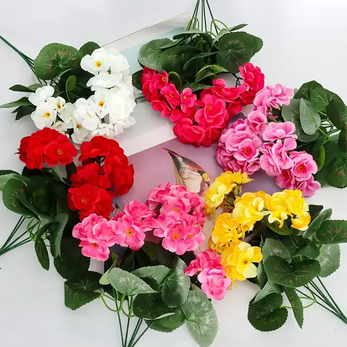 Lot de 10 fleurs artificielles en soie