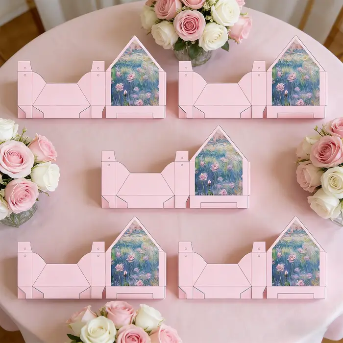 5 boîtes à fleurs en forme d'enveloppe
