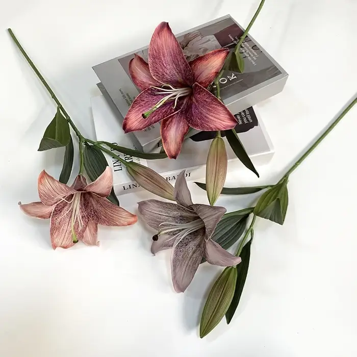 Fleur Artificielle de Lys à 2 Têtes