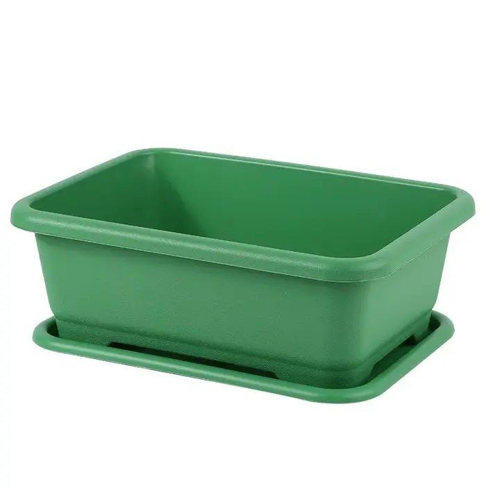 Jardinière rectangulaire incassable et résistante aux chocs avec trous de drainage, pot de fleurs po