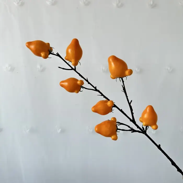 Branches de fruits artificiels réalistes, pêches simulées multi-branches, plantes décoratives artisa