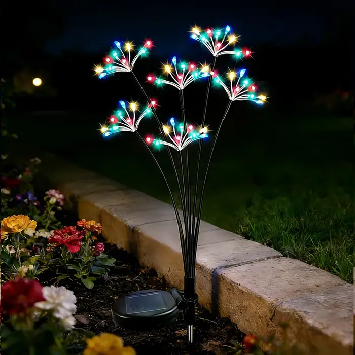 Lampes solaires pour pelouse en forme de fleurs, lumières décoratives féériques pour jardin extérieu