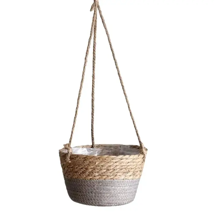 Jardinière suspendue en macramé