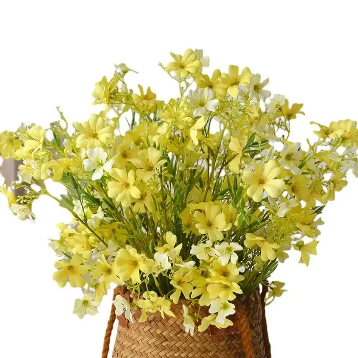 5 pièces/paquet fleurs artificielles en soie 12 têtes petits chrysanthèmes mariage Bouquet de mariée fête