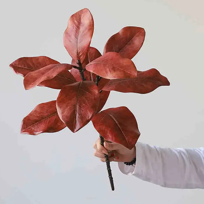 Plantes vertes de Simulation, feuilles de Magnolia, décoration d'intérieur, jardin de mariage, vitri