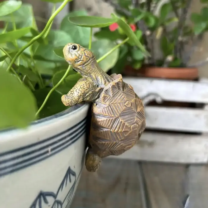 Support de pot de fleurs en forme de tortue