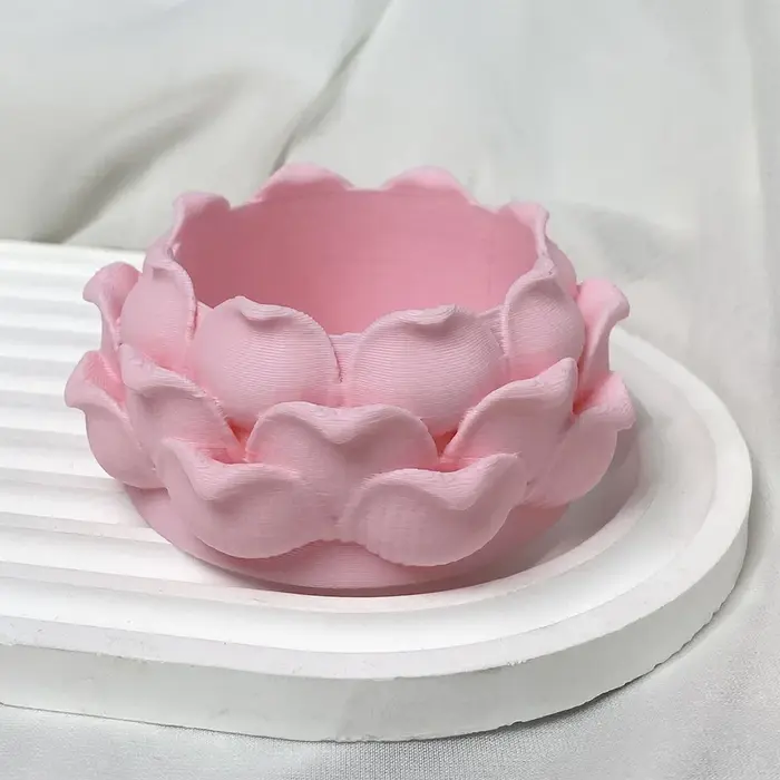 Pot de fleurs en plastique imprimé en 3D en forme de lotus, pots de pépinière avec trou de drainage,