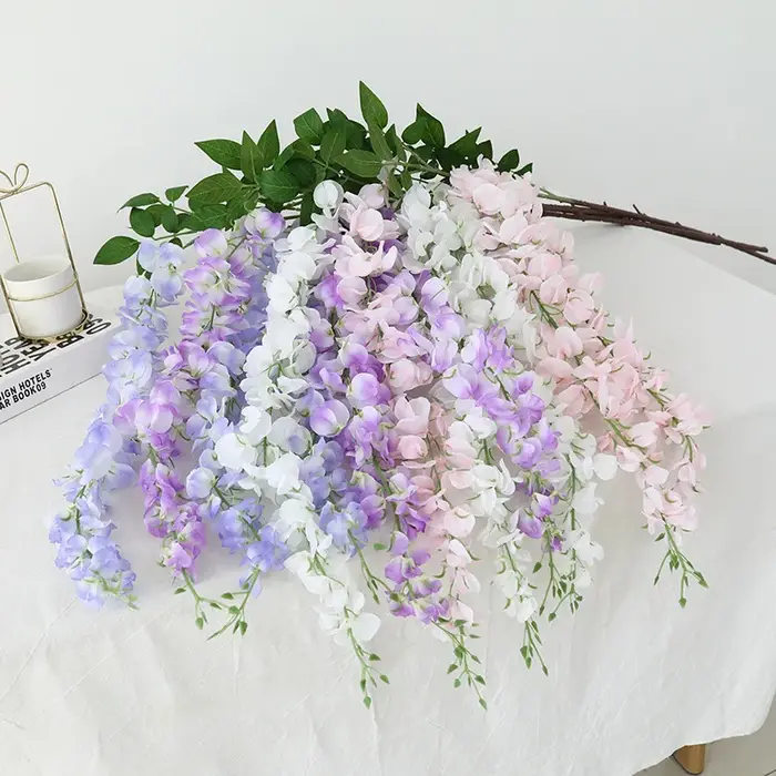 Fête de Festival belle Simulation fleur de glycine plante décoration de plafond 104 cm fleurs