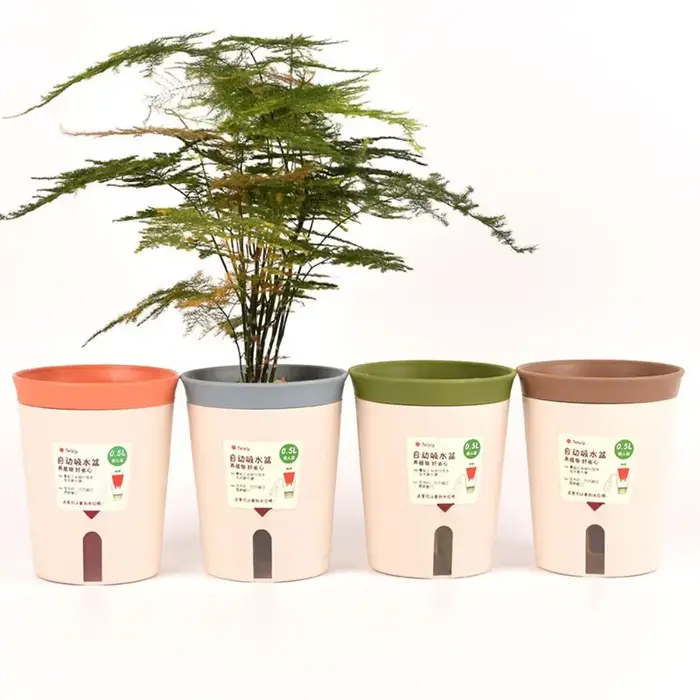 Pot de fleur hydroponique paresseux, pot de fleurs absorbant l'eau, pot de plante succulente, plastique, jardinière auto-arrosante, salon, décor de bureau