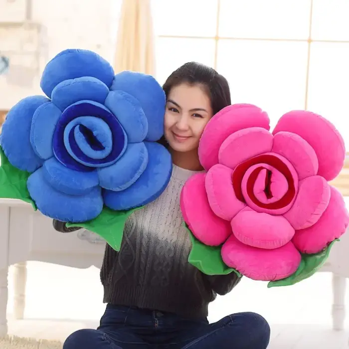 Grand coussin de canapé en forme de Rose, jouet en peluche, décoration intérieure de voiture, fourniture de fête de mariage, fleur, décoration de maison, oreiller doux au toucher