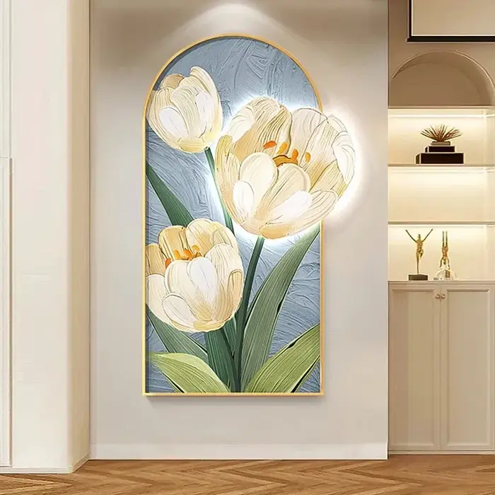 Lampe murale LED moderne à motif floral pour couloir intérieur, hall d'entrée, salon, décoration intérieure, lustre, peinture suspendue, éclairage mural