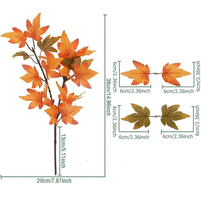 Feuilles d'érable d'automne, plantes artificielles, fausses fleurs, décoration d'Halloween, décorati