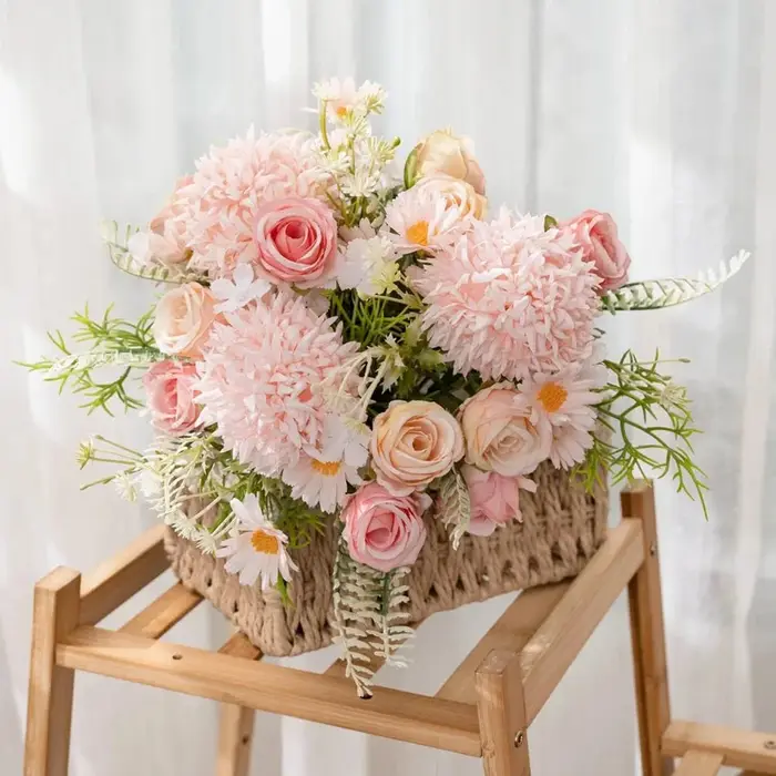 Beaux fleurs artificielles pivoine en soie