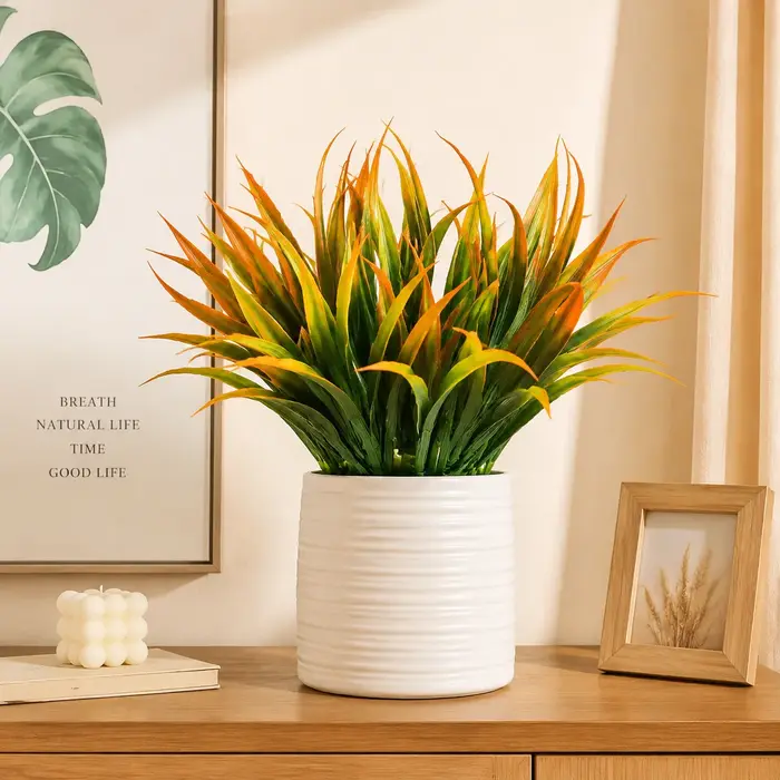 2/8 pièces Plantes artificielles Agave Orchidée, fausses plantes en plastique pour la décoration d'automne de la maison, du jardin, de la table, du bureau, de la cour et de la pièce