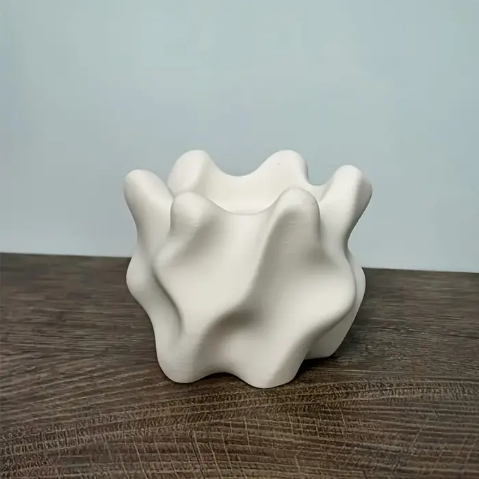 Pot de fleurs géométrique rétro moderne pour intérieur/extérieur avec trou de drainage - Pot de plante de forme