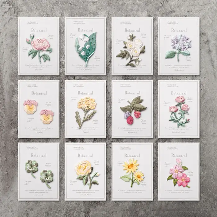 Autocollants brodés de fleurs, patchs à repasser, pour vêtements