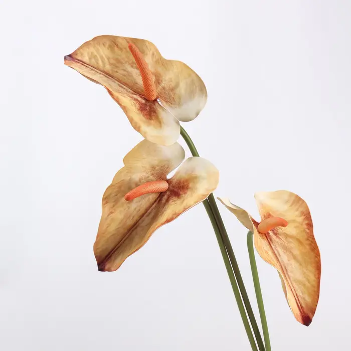 Grande fleur artificielle d'anthurium, grande feuille, faux lys flamant rose, plante tropicale en EVA, décoration de mariage, arrangement floral DIY