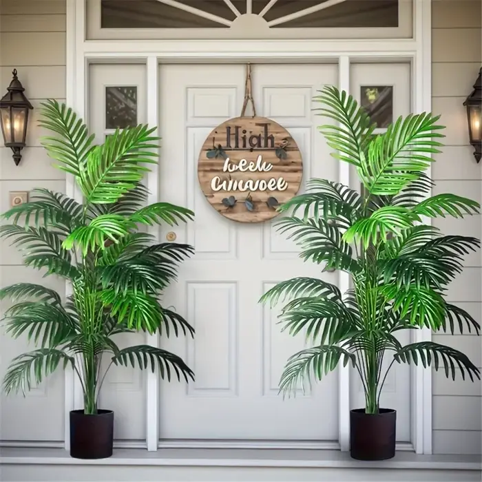 1PC Palmier Areca artificiel à 24 feuilles, plantes vertes réalistes, arbres artificiels adaptés à l