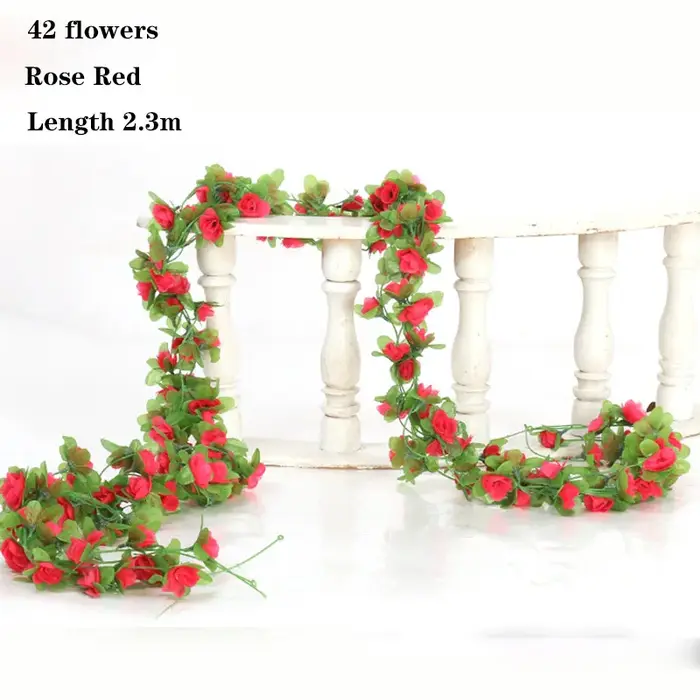 40 tête de fleur 2.3M artificielle multicolore Rose vigne guirlande mariage arc décoration fausse pl