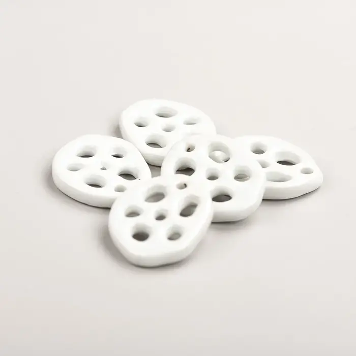 37 # Pendentif en céramique de racine de Lotus multicolore, série plante, accessoires de collier en 