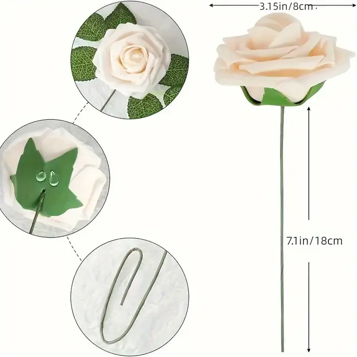 Fausses Fleurs Artificielles en Mousse avec Tiges